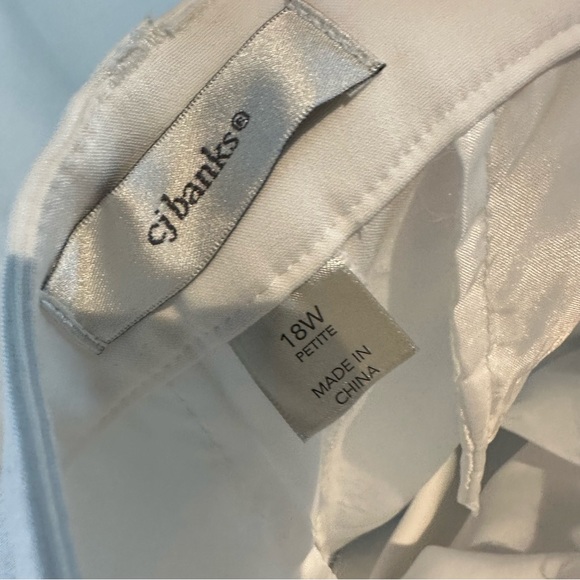 CJ BANKS Women’s Size 18W PETITE Pants Dressy White Stretch High Rise NWT - Picture 12 of 14